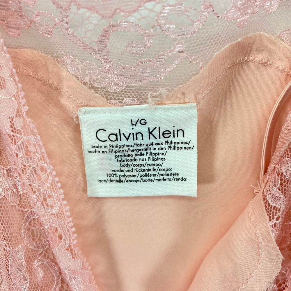 Calvin Klein Women's Teddy Satin Lace-Trim Cami Crop Intimate Top Sz L - Picture 6 of 6